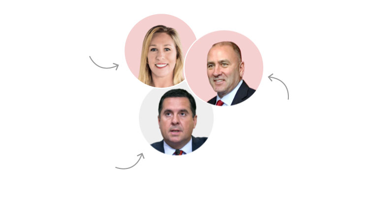 Three faces in circles with arrows pointing to them